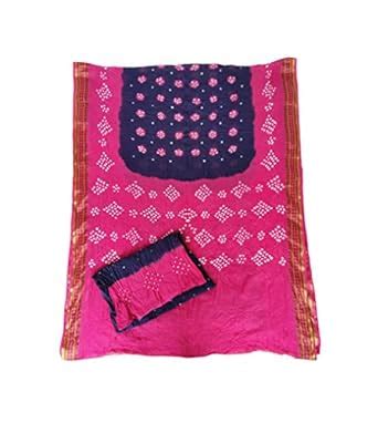 Buy PRIYANSHI Women's Kutchch Hand Made Bandhej/bandhani cotton gadhwal ...