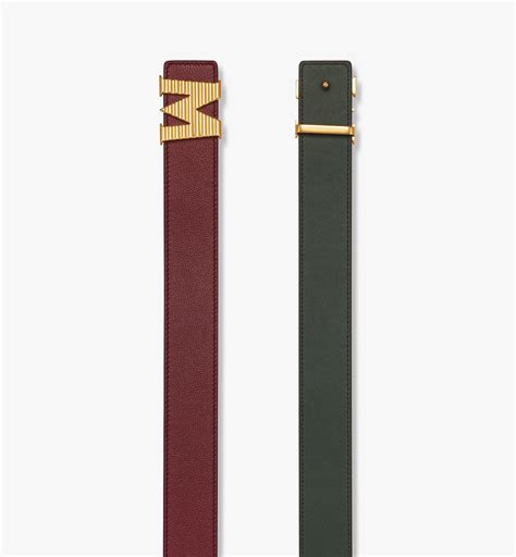 90cm / 35.4" Claus Fluted M Reversible Belt 1.5” in Embossed Leather ...
