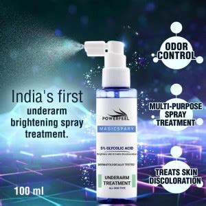 POWERFEEL 5% Glycolic Acid Underarm Brightening Spray Treatment Men ...