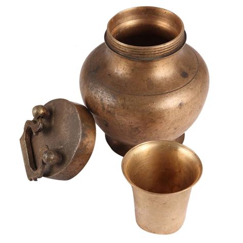 IndianÂ Kamandalu with a Brass Lid