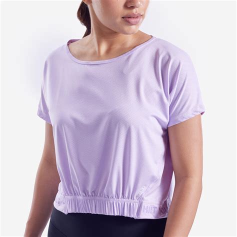 Women Gym Crop T-Shirt Loose Fit - Purple