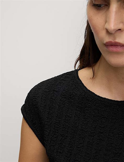 Buy Short Sleeve Textured Top at Marks & Spencer
