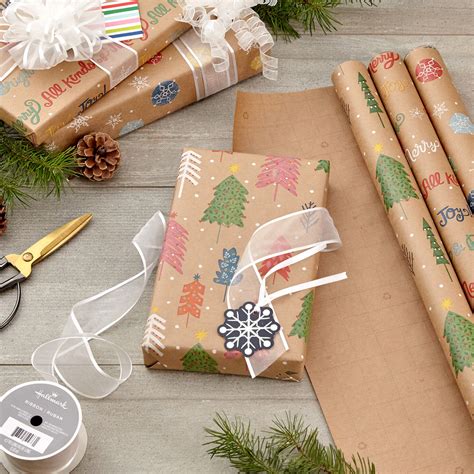 Bright and Bold Kraft 3-Pack Christmas Wrapping Paper, 90 sq. ft ...