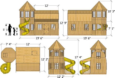 12x19 Barn & Silo, 2 Story Playhouse Plan for Kids - Paul's Playhouses
