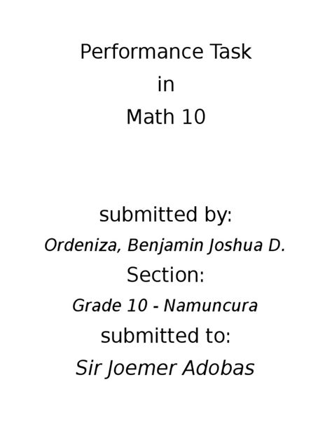 Image result for Performance Task Grade 10 Math
