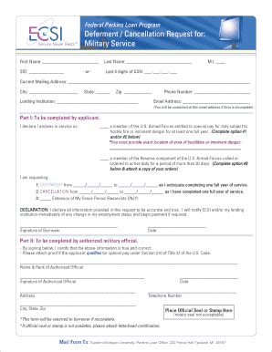 Fillable Online ecsi Federal Perkins Loan Program Service Never Rests ...