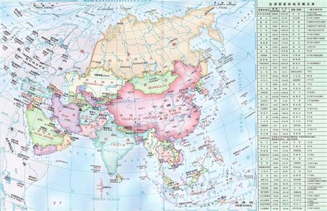 亚洲地图高清中文版 - 亚洲地图 - 地理教师网