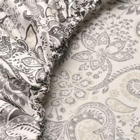 RODGERSIA fitted sheet, grey/white, 180x200 cm (71x79") - IKEA