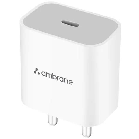 Ambrane RAAP M 11 Wall Charger with PD Smart Charging of 20 Watt / 3A ...