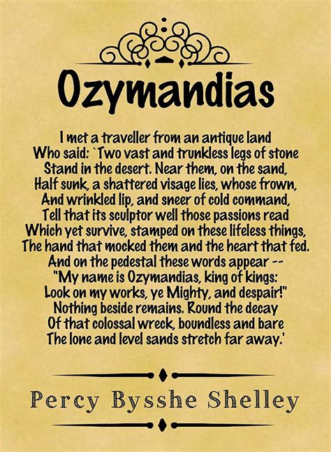 Percy Bysshe Shelley's Ozymandias | Poems, Classic poems, How to ...