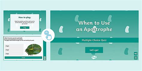 When to Use an Apostrophe Interactive Multiple Choice Quiz