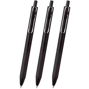 Mitsubishi Uni-ball One Gel Ink Ballpoint Pen, 0.38mm, Black Ink, Black ...