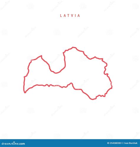 Latvia Editable Outline Map. Vector Illustration Stock Vector - Illustration of territory ...