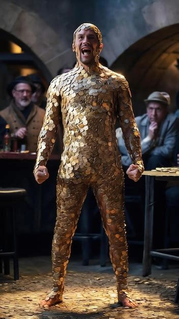 Full shot man with coins | Premium AI-generated image