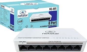 NETSTAR® 8 Port Desktop Switch | 10/100 Mbps Fast Ethernet Switch/Hub ...