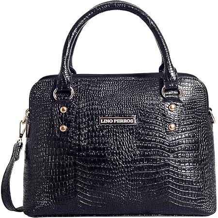 Buy Lino Perros Brown leatherette Satchel (BLACK) at Amazon.in