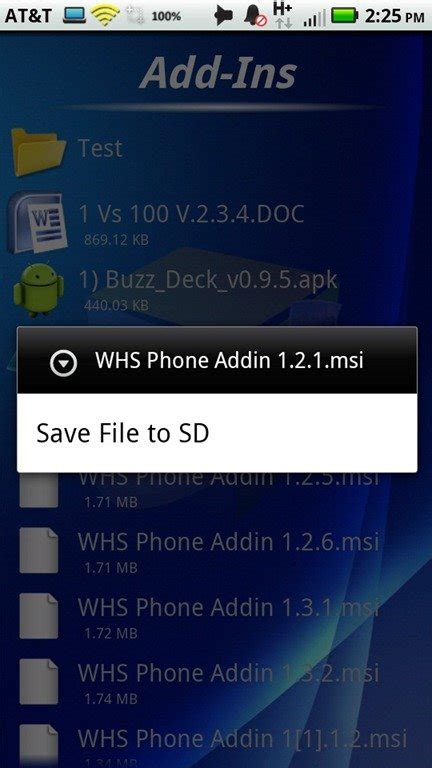 Add-In: WHS Phone for Android 1.3 Beta
