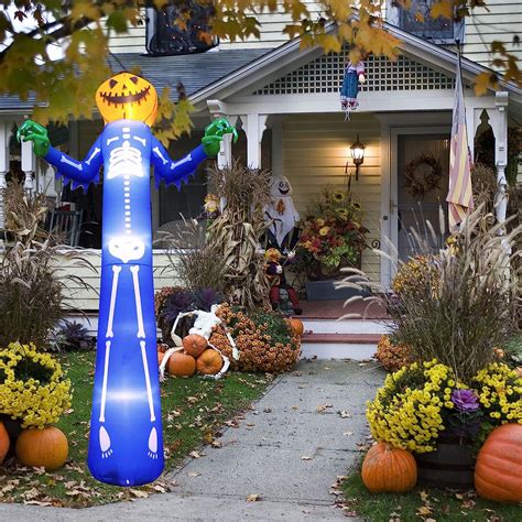 Buy Over 12ft Pumpkin Skeleton Halloween Inflatables Outdoor ...