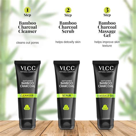 VLCC Activated Bamboo Charcoal Facial Kit (300 gm) + Free Rose Water T ...