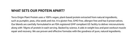 Terra Origin Plant Protein Powder | 18g Protein | Pea Protein Isolate ...