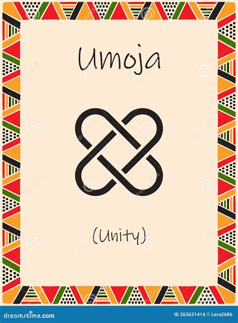 A Card With One Of The Kwanzaa Principles. Symbol Umoja Means Unity In ...