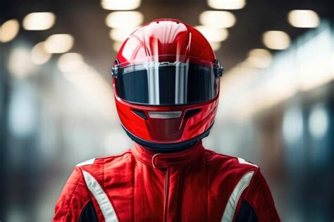 Dynamic female racer in garage scene | Premium AI-generated image