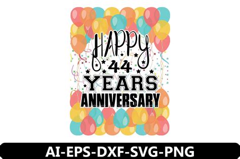 Happy 44 Years Anniversary Graphic by AI King · Creative Fabrica