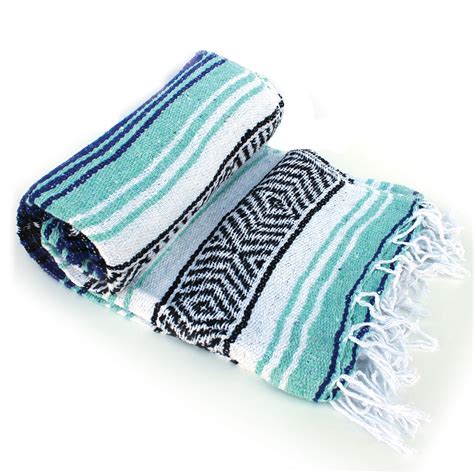 Cobalt & Light BLue Throw Blanket - Mexican Beach Blanket - California ...