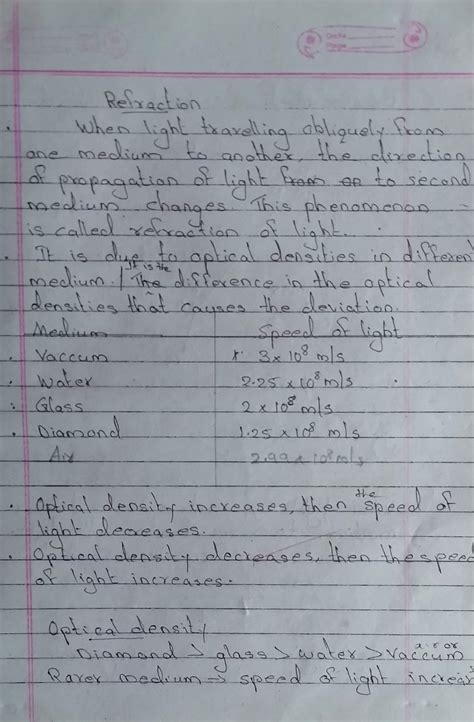 Refraction - Lecture notes on light. - ~GlQ_ss.__ ______ _ 2 x. tog ...