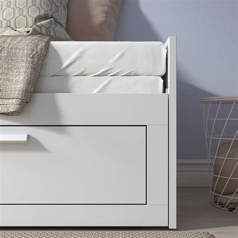 BRIMNES day-bed frame with 2 drawers, white, 80x200 cm (311/2x783/4 ...