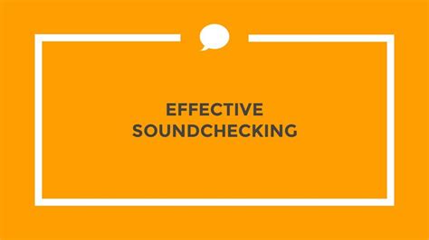 Image result for Sound Check Techniques