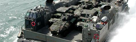 Download wallpaper sea, disembarking, Small landing craft air cushion ...