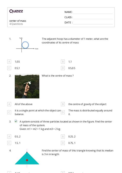 50+ center of mass worksheets for 11th Class on Quizizz | Free & Printable