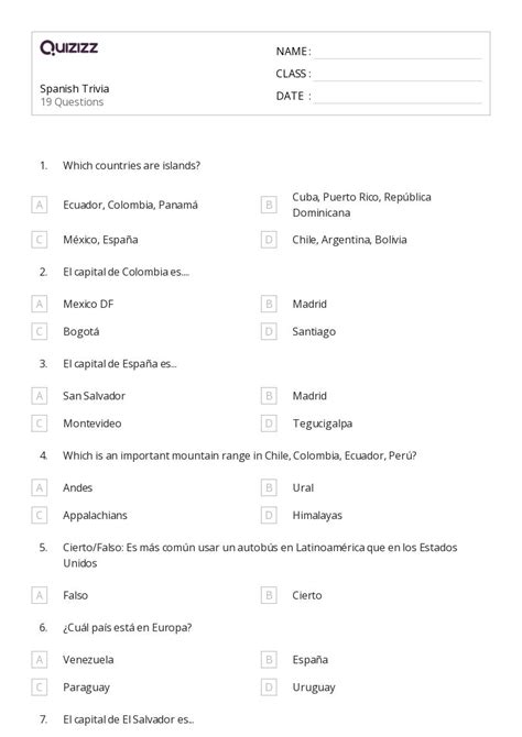 50+ Spanish worksheets for Kindergarten on Quizizz | Free & Printable