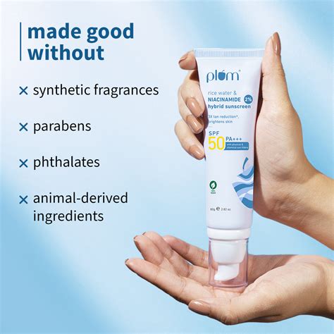 Niacinamide & Rice Water SPF 50 PA+++ Hybrid Sunscreen – Plum