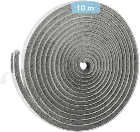 Joint Brosse Porte, 10 M(L) x 9 mm(B) x 9 mm(D), Gris, Joint ...