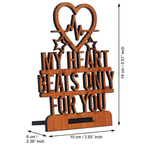 Valentine Combo of "My Heart Beats Only For You" Wooden Showpiece With ...