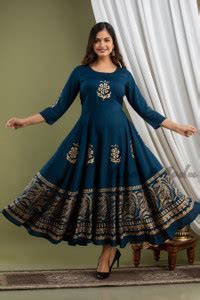 Lee Moda Women Floral Print Anarkali Kurta - Buy Lee Moda Women Floral ...