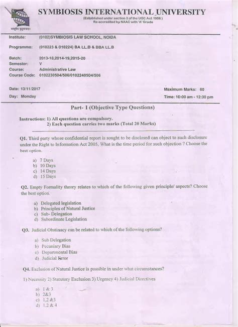 Administrative Law (2017 ) question paper - Admin Law - Studocu