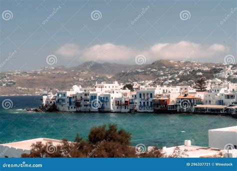 Aerial View of the Beautiful Cityscape of Mykonos, Greece with Stunning ...