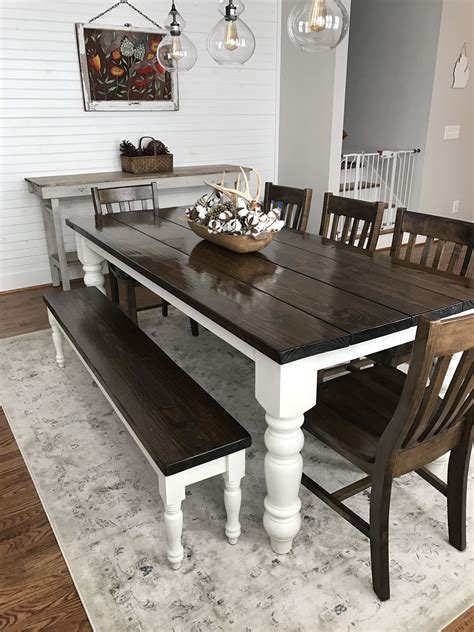 Elegant Farmhouse Dining Table with Bench for Rustic Dining