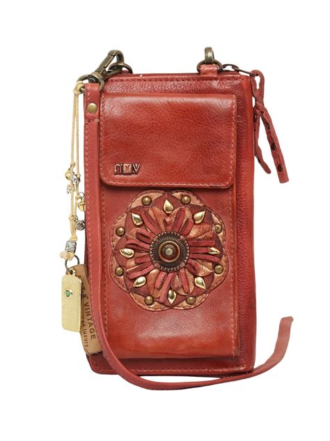 Buy ART N VINTAGE Small Crossbody Phone Wallet for Women - Leather ...