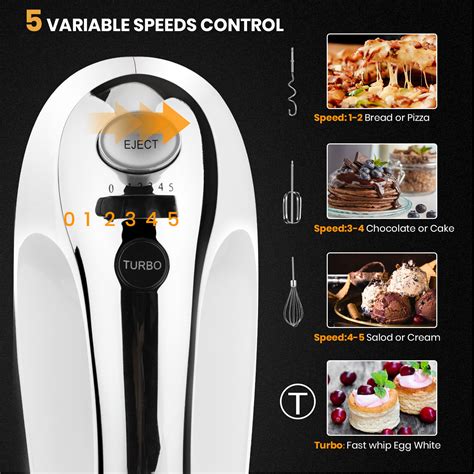 Buy Hand Mixer Electric, Upgrade 5-Speed Hand Mixer with Turbo,Kitchen ...