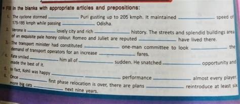 give me the solution plzzit's the chapter Articles and Preposition I ...