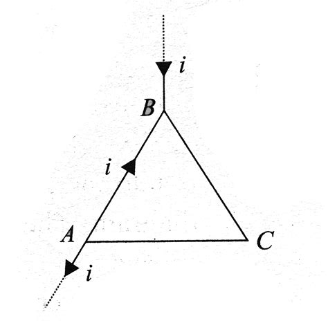 Figure shows an equilateral triangle ABC of side l carrying currents as ...