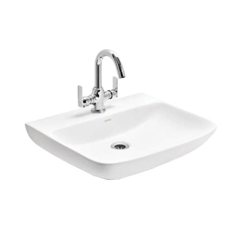 Cera - Wall Mounted Rectangle White Wash Basin - S2040170 by Decure.in