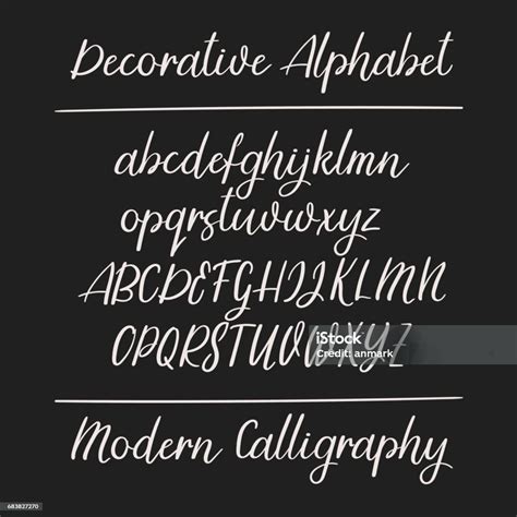 Modern Calligraphy Alphabet Handwritten Brush Letters Uppercase ...