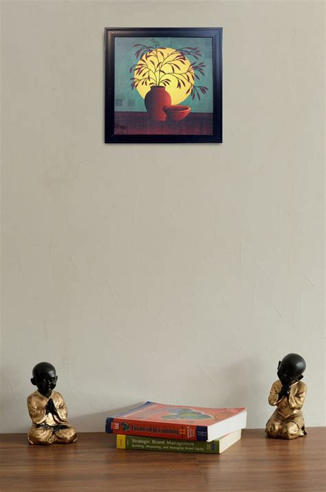 Abstract Pot and Leaves Theme Satin Matt Texture UV Art Painting ...