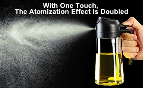 Racklik 500ml 2 in 1 Olive Oil Sprayer and Oil Dispenser Bottle for ...