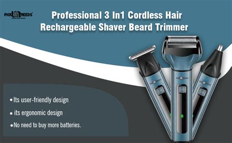 Pick Ur Needs Professional 3 In1 Cordless Hair Rechargeable Shaver ...